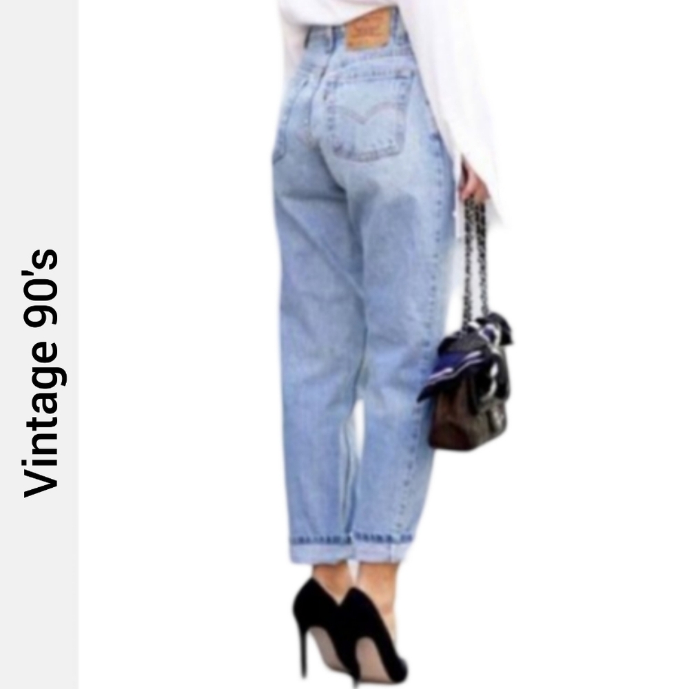 Vintage 90's Levi's 505 Jeans Size 14 W34 Light Wash Straight Leg High Rise